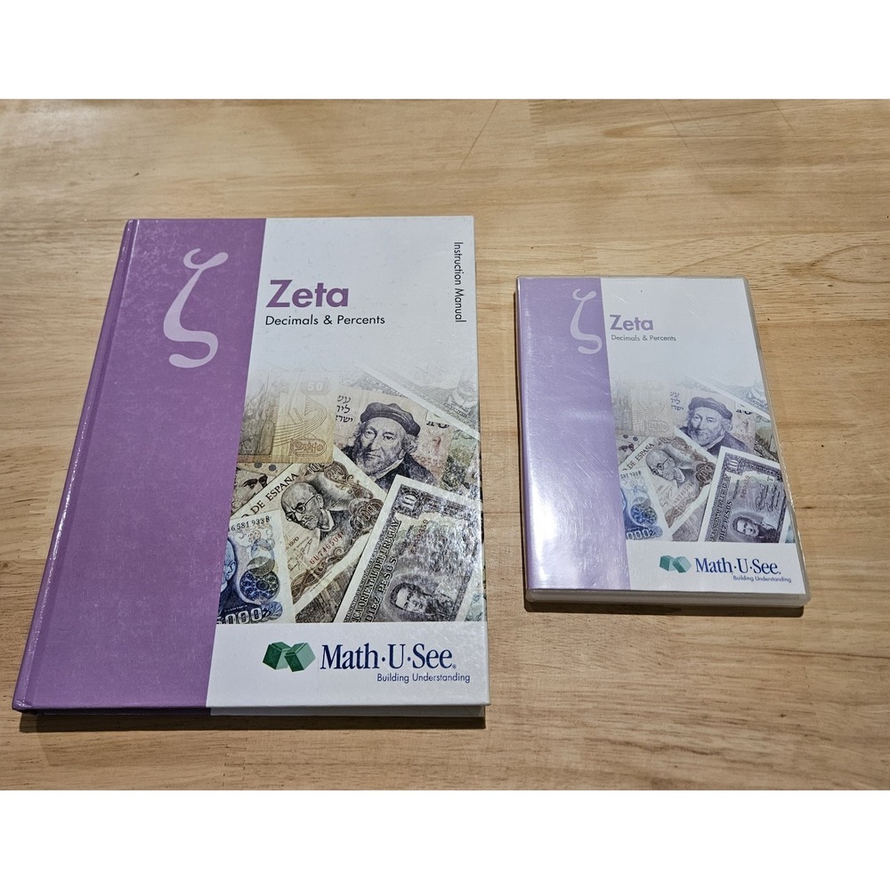 Math-U-See Zeta Decimals & Percents Instruction Manual DVD Homeschool Complete
